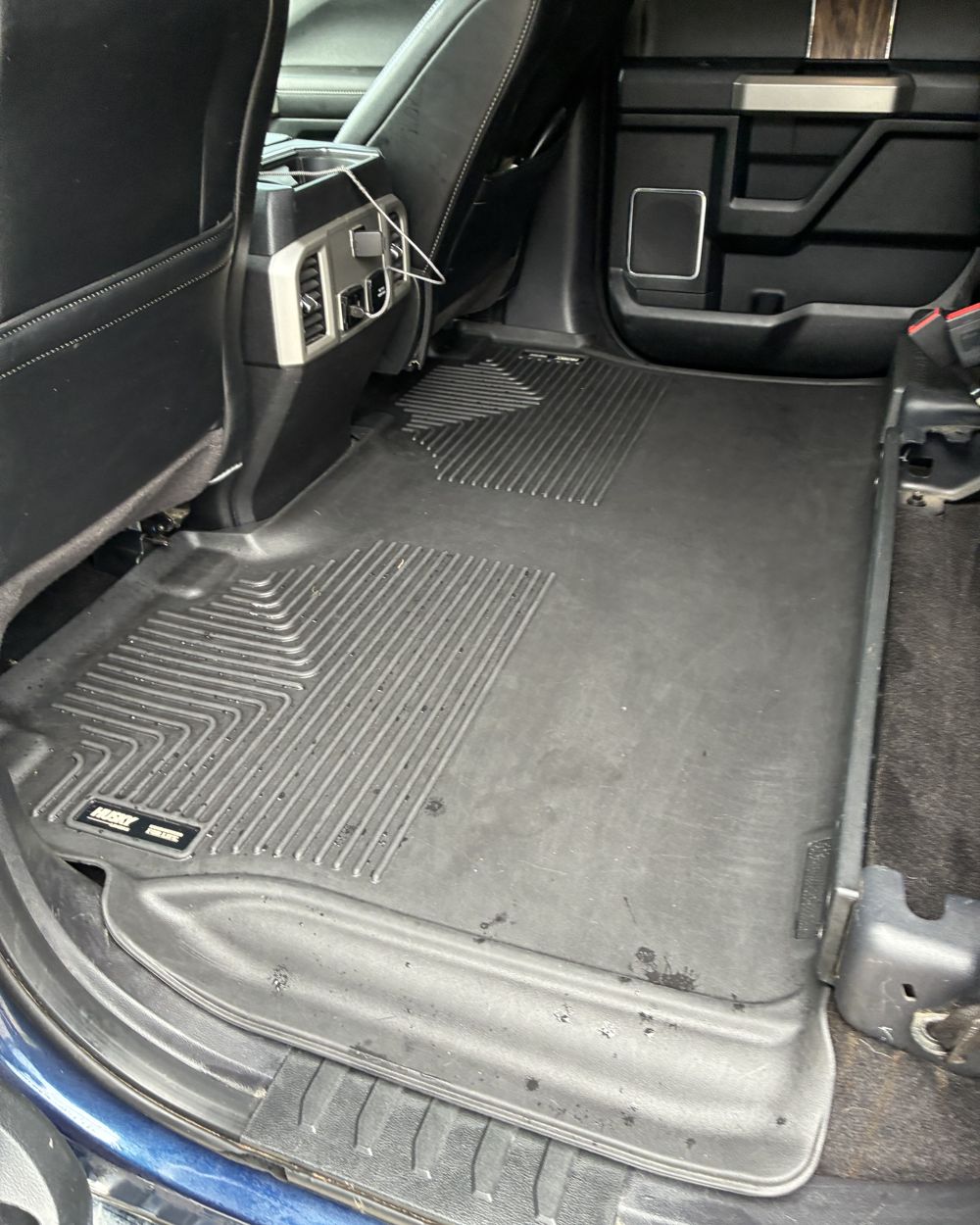 After: Rear truck floor before and after cleaning