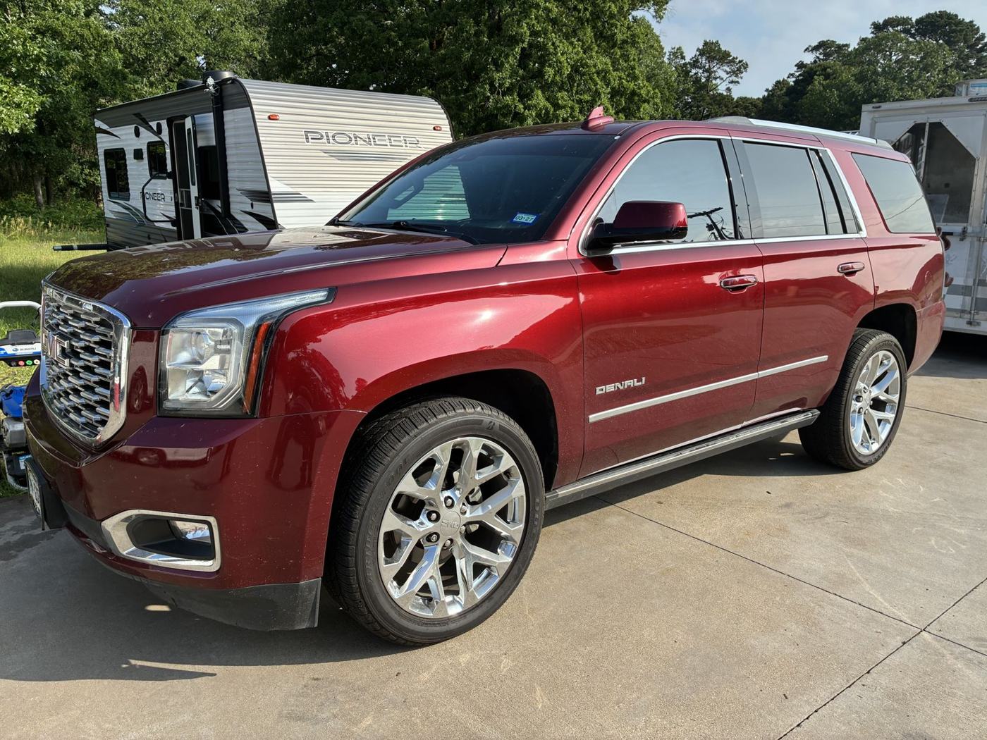 Red GMC Yukon Denali after exterior detail